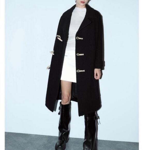 ZARA Wool Toggle Coat ZW Limited Edition Blogger Favorite Size Large New - Picture 6 of 15